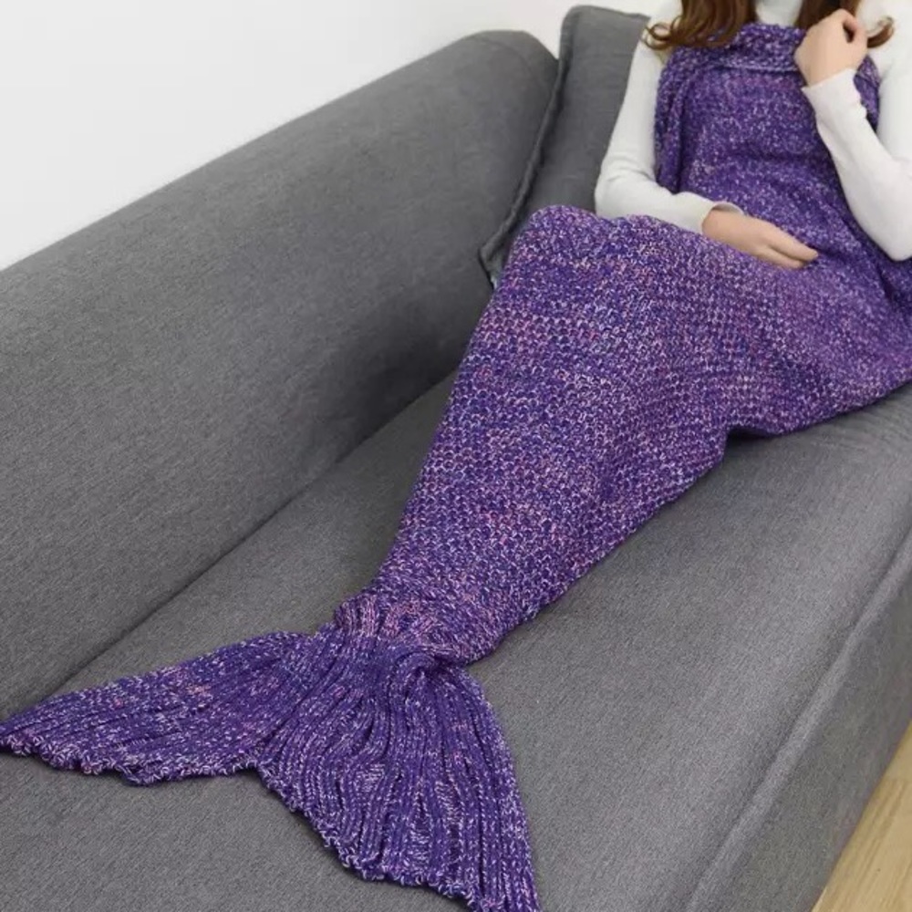 Magic Sofa Kids Knitted Mermaid Blanket - Picture 3 of 7